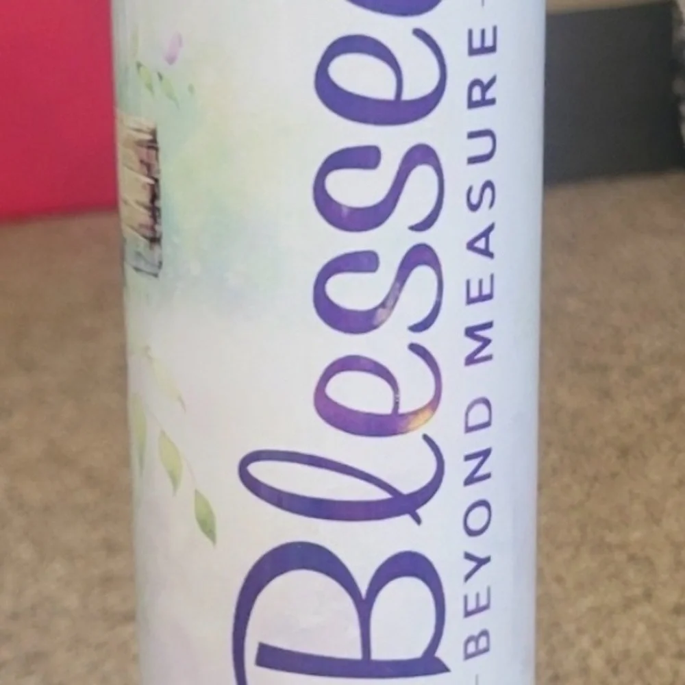 BLESSED BEYOND MEASURE HANDMADE 20oz SKINNY TUMBLER NIB  21